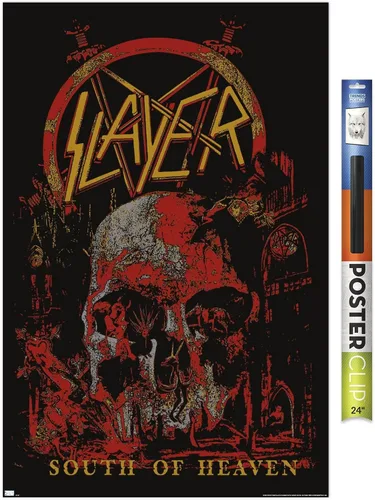 Vista 17 de Trends International Slayer - Póster de pared del sur del cielo, 22.4 pulgadas de largo x 14.7 pulgadas, versión enmarcada en madera de granero