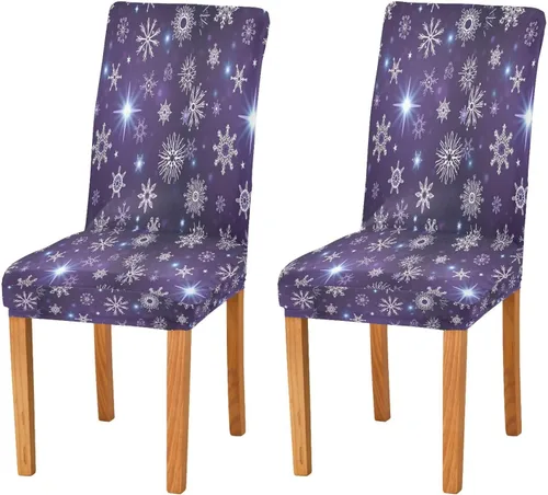 Vista 19 de Kcldeci Juego de 4 fundas de elastano para sillas de comedor navideñas, fundas elásticas para sillas de jengibre navideñas, fundas de asiento