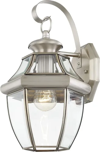 Vista 5 de Livex Lighting 2151-91 Monterey - Farol de pared de latón macizo