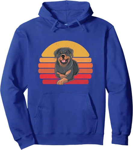 Vista 3 de Sudadera con capucha retro Rottweiler para perro