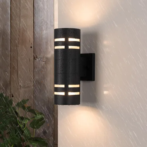 Vista 3 de mirrea Luz moderna para porche de 12 pulgadas, negro mate, 2 luces, paquete