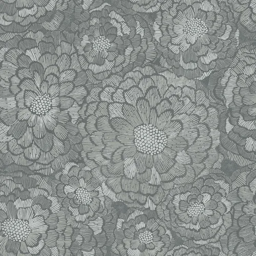 Vista 5 de RoomMates RMK12109WP - Papel tapiz para despegar y pegar, color gris Zen Dahlia