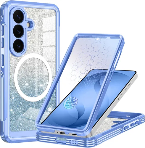 Vista 30 de Hekodonk Funda magnética para Galaxy A17 5G, [compatible con Magsafe] [Protector de pantalla de vidrio templado integrado] [tarjeta con purpurina]