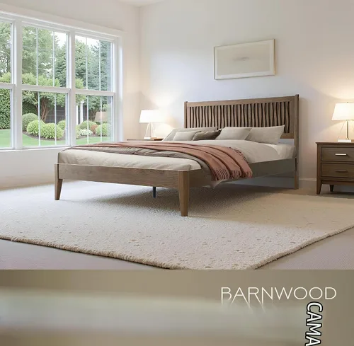 Vista 13 de Marco de cama tamaño King, cama plataforma de madera sólida con cabecera y pie de cama, 12 listones resistentes, patas centrales de metal, fácil