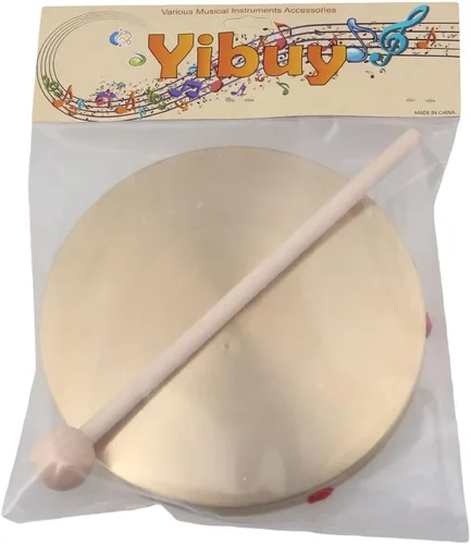 Vista 7 de Yibuy 5.906 in Instrumentos de latón Platillos de cobre Opera Gong con Ronda Play Hammer Drumstick
