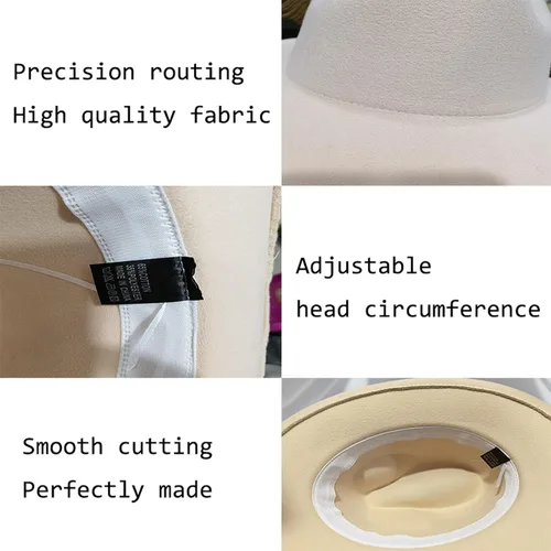 Vista 6 de Faringoto Sombrero Fedora para mujer, sombrero de invierno de lujo para hombre para mujer