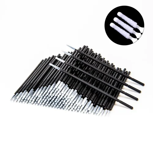 Vista 8 de i-Laesh 200 piezas de cepillos micro de punta media - Microhisopos para extensiones de pestañas - Cepillos aplicadores micro - Hisopos de algodón
