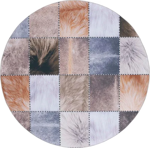 Vista 9 de SAFAVIEH Colección de alfombras lavables de piel sintética, alfombra de pasillo de 2 pies 6 pulgadas x 8 pies, beige y marrón, antideslizante