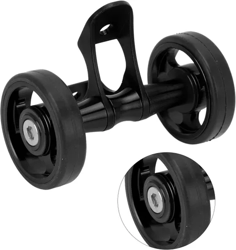 Vista 7 de Zunate Easywheel - Ruedas traseras dobles para bicicleta plegable Brompton, montaje de rodillo de extensión de guardabarros de bicicleta, aleación