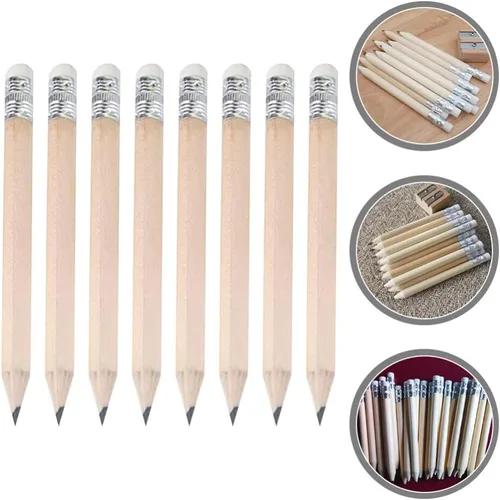 Vista 7 de Cabilock Papelería 60pcs lápiz corto lápiz grueso niño tilo mini bebé accesorios