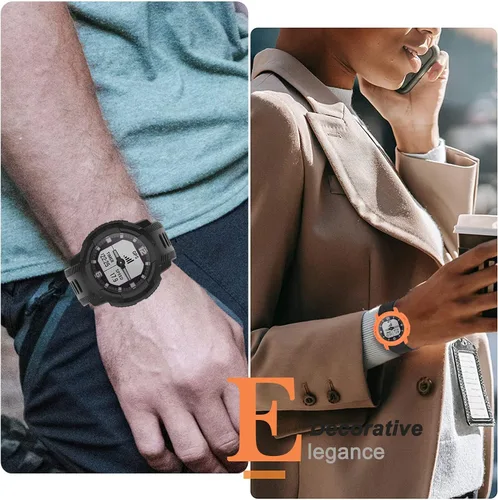 Vista 7 de Miimall Compatible con Garmin Instinct Crossover Case, resistente a los arañazos Anti-caída TPU Funda de protección militar para accesorios solares