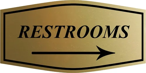 Vista 10 de Fancy Restrooms - Letrero de flecha derecha (negro) - Pequeño paquete de 1