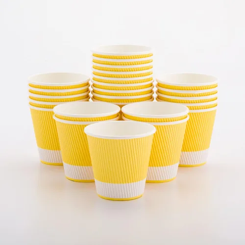 Vista 16 de Tazas para café de papel aislado, pared ondulada, kraft, 12 onzas - Caja de 25 unidades - tapas a juego: RWA0360B, RWA0360W, RWA0328LG, RWA0328GR