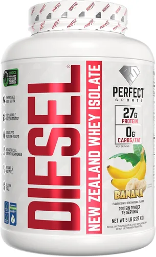 Vista 30 de PERFECT SPORTS Diesel 100% aislado de proteína de suero de Nueva Zelanda Endulzado con stevia, sin ingredientes artificiales, apto para dieta keto