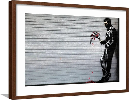 Vista 11 de ART.COM Impresiones artísticas enmarcadas para pared Hustler Club de Banksy, decoración botánica, 18 x 12 pulgadas, marco negro con paspartú blanco