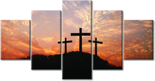 Vista 94 de TUMOVO Decoración de pared de iglesia cristiana de 3 paneles, imágenes de la resurrección de Jesús para sala de estar, dormitorio, cocina