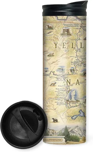 Vista 12 de Xplorer Maps 1000 Islands Map - Vaso de viaje de 16 onzas con tapa resistente a derrames, vaso de café aislado al vacío de acero inoxidable