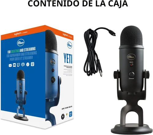 Vista 11 de Blue Yeti USB Mic para grabar y transmitir en PC y Mac, 3 cápsulas de condensador, 4 patrones de captación, salida de auriculares y control