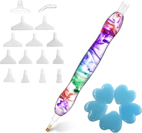 Vista 8 de Praise V Do Pluma de taladro de pintura de diamante de Navidad, kit de plumas de punta de taladro de gemas de diamantes de imitación, herramienta