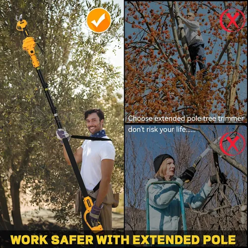 Vista 7 de Tijeras de podar eléctricas 2 en 1 inalámbricas para batería DeWALT de 20 V MAX, podadora de energía eléctrica máxima de 1.5 pulgadas, diámetro