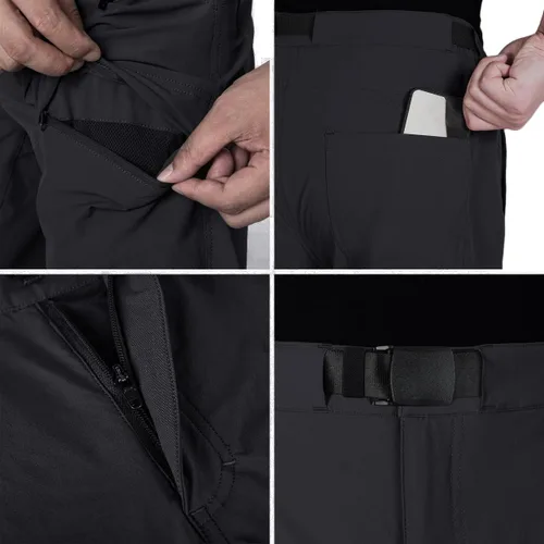 Vista 5 de FREE SOLDIER Pantalones de senderismo tipo cargo para hombre con cinturón, ligeros, impermeables, de secado rápido, tácticos, de nailon y elastano