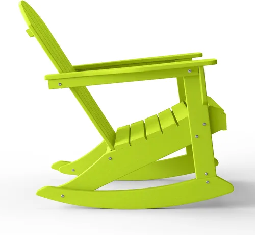 Vista 149 de WestinTrends Silla mecedora Malibu de poliéster para exterior/patio Adirondack, Negra