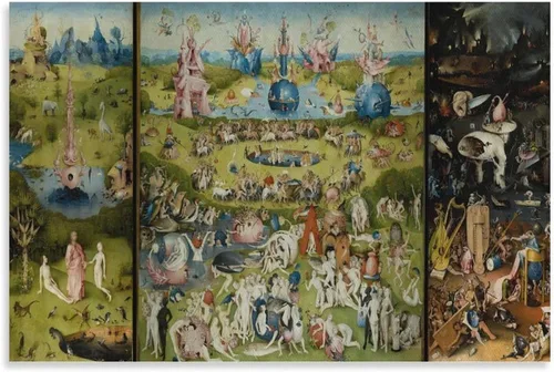 Vista 9 de QINGYUAN Hieronymus - Póster de Bosch The Garden of Earthly Delights (2) - Lienzo decorativo moderno para pared de dormitorio familiar, 12 x 18