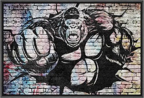 Vista 26 de SIGNWIN Lienzo enmarcado para pared, pintura en aerosol de grunge, ciudad urbana, alas de ángel vanguardistas, graffiti y arte callejero, arte