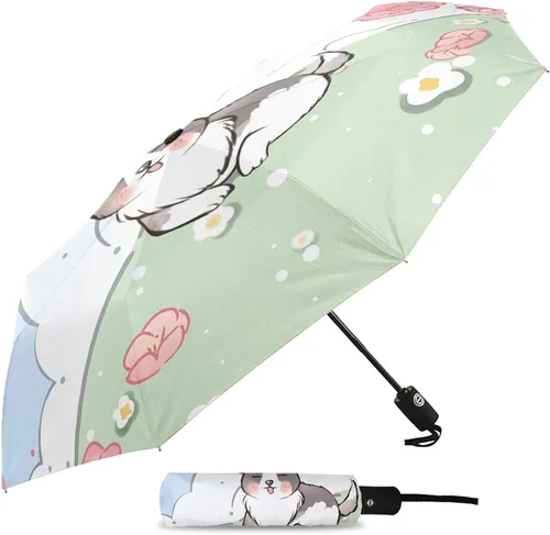 Vista 4 de DHDM Parasol Umbrella for Outdoor Automatic Eight Strands Rain Umbrella Adults Shade Umbrellas