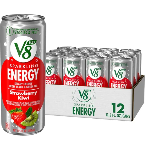 Vista 12 de V8 +ENERGY Bebida Energética de Cereza Negra, lata de 11.5 fl oz (paquete de 4)