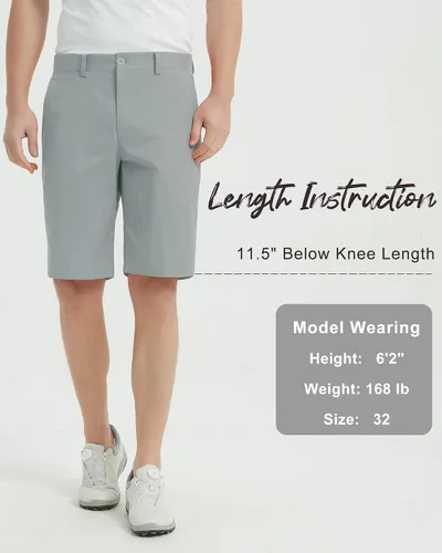 Vista 3 de Lesmart Pantalones cortos de golf para hombre, elásticos, de secado rápido, ajuste relajado, con rendimiento técnico