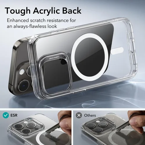 Vista 6 de ESR Serie Classic Juego de fundas para iPhone 15, 1 protector de pantalla de vidrio templado, 1 juego de protectores de lente, MagSafe, resistente