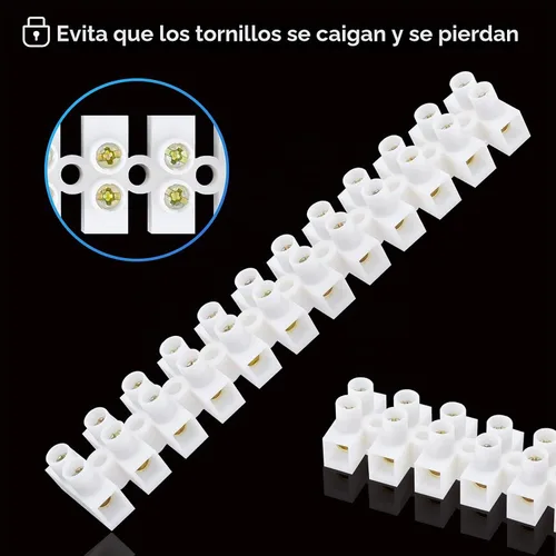 Vista 3 de ERKOON Paquete de 10/20 Bloques de Terminales, Regleta de Terminales de Doble Fila de 12 Posiciones, Bloque de Barrera Eléctrica de Tornillo