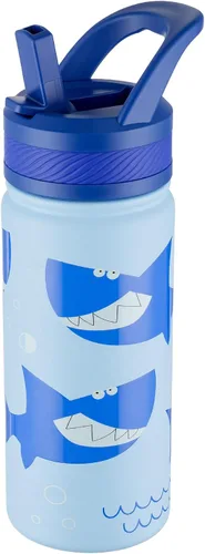 Vista 10 de Fanhaw Botella de Agua Aislada para Niños de 18 Oz con Tapa de Pajita – Acero Inoxidable de Doble Pared al Vacío, A Prueba de Fugas, Botellas