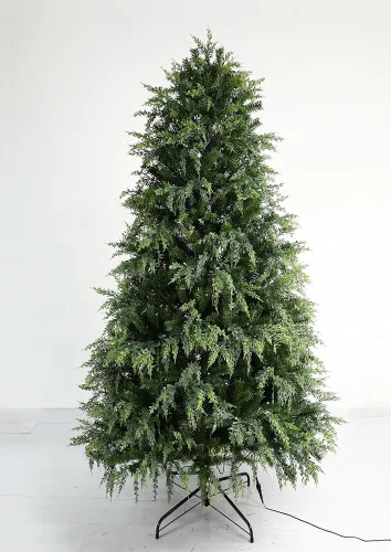 Vista 9 de SHareconn Árbol de Navidad de ciprés artificial preiluminado de 7 pies 390 luces blancas cálidas y multicolor, 17 modos de control remoto, 1420