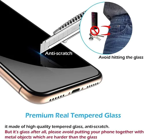 Vista 7 de Ytaland - Protector de pantalla de privacidad para Xiaomi Redmi Note 10 Pro/Note 10 Pro Max, [2 unidades] Anti Spy Anti Peep vidrio templado sin