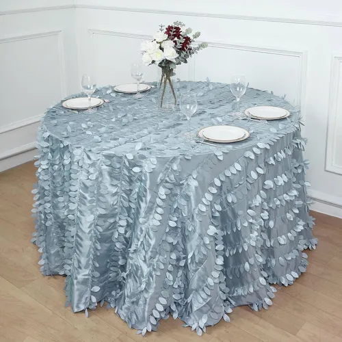 Vista 36 de TABLECLOTHSFACTORY - Mantel cuadrado de tela de tafetán de pétalos de hojas 3D de 54 pulgadas, color negro