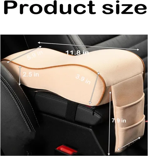 Vista 2 de Cojín para reposabrazos de automóvil, almohada para reposabrazos de consola central automática, consola de espuma viscoelástica con soporte