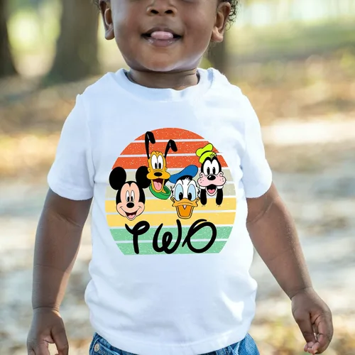 Vista 3 de Camisa de dos cumpleaños Mickey segundo cumpleaños camisa reino mágico cumpleaños traje Mickey 2do cumpleaños camiseta top