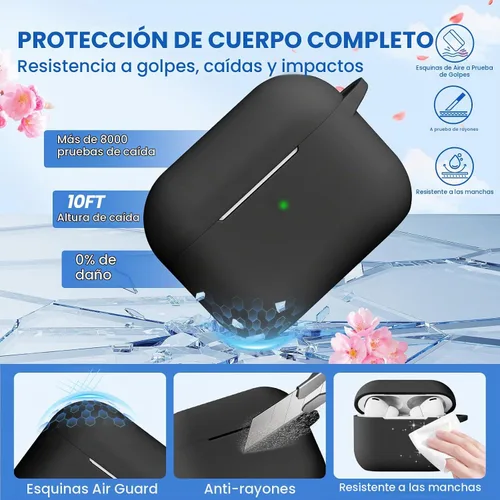 Vista 2 de Funda para Airpods Pro 2/1 Gen para hombres, mujeres y niñas, funda compatible con Airpods Pro de 2ª/1ª generación, funda protectora de silicona