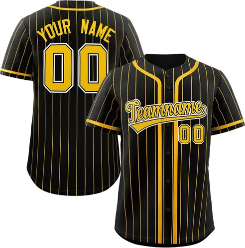 Vista 14 de Camiseta de béisbol de rayas finas personalizada hipster hip hop, camisetas deportivas con nombre y número del equipo personalizado para hombres
