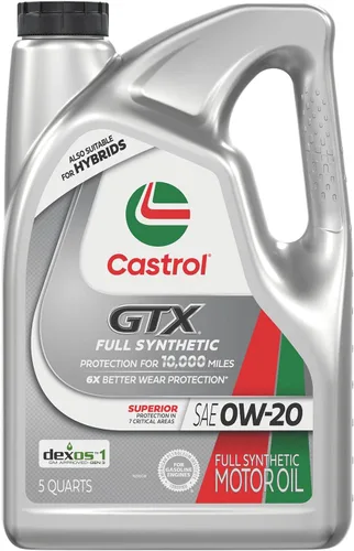 Vista 7 de Castrol GTX - Aceite de motor completamente sintético 0W-20, 1 cuarto de galón, paquete de 6