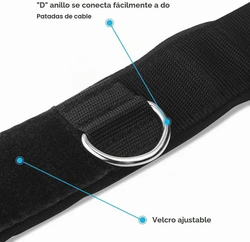 Vista 3 de Correas de tobillo acolchadas de neopreno con anillo en D, para ejercicios de alta resistencia, polea de gimnasio para máquinas de cable