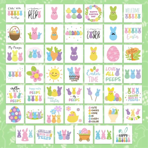 Vista 2 de ANGOLIO Tatuajes temporales de conejo de Pascua, 144 tatuajes temporales de conejo para niños, a granel, feliz día de Pascua, conejito de Pascua