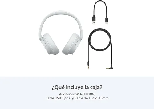Vista 8 de Sony WH-CH720 Auriculares inalámbricos Bluetooth con cancelación de ruido, micrófono integrado, hasta 35 horas de duración de la batería y carga