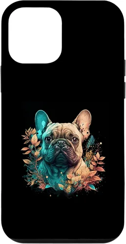 Vista 12 de iPhone 15 Bulldog francés Lindo perro hermoso flores niña Frenchie caso