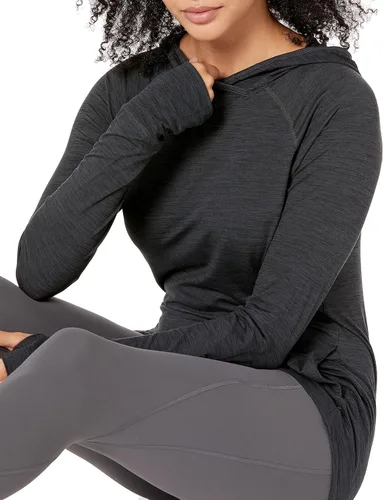 Vista 3 de Tienda Essentials Sudadera con capucha para mujer Brushed Tech Stretch Popover (disponible en tallas extragrandes)