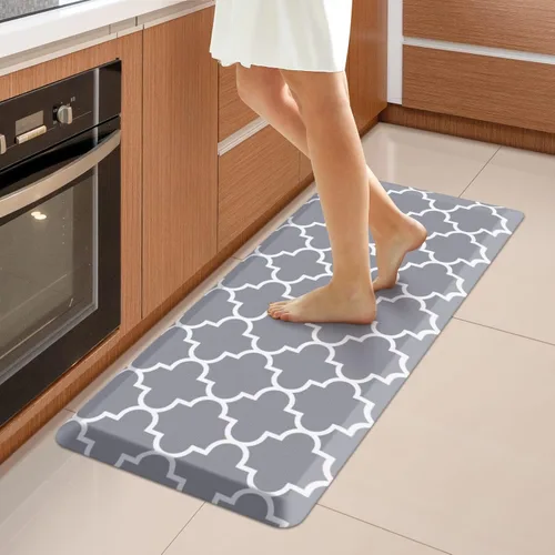 Vista 43 de WISELIFE Tapete de cocina acolchado antifatiga, 17.3 x 28 pulgadas, antideslizante, resistente, de PVC, ergonómico, impermeable, cómodo
