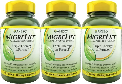 Vista 9 de Migrelief, Fórmula original, Terapia triple con puracol, 60 cápsulas, AKESO698423, paquete de de 1, 1, 1