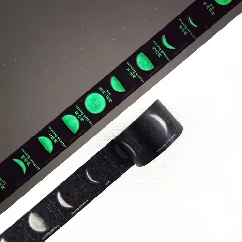 Vista 7 de YUBBAEX Juego de cinta adhesiva luminosa de galaxia Washi que brilla en la oscuridad, decoración para artes, manualidades, suministros de diario